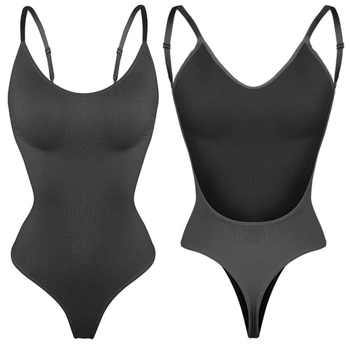 Load image into Gallery viewer, Womens Backless Bodysuits Shapewear Thong Seamless Tummy Control Butt Lifter Body Shaper Corset Slimming Camisole Tops
