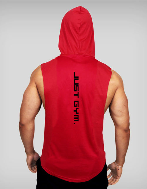 Load image into Gallery viewer, &quot;Just Gym&quot; Hooded Tank Top
