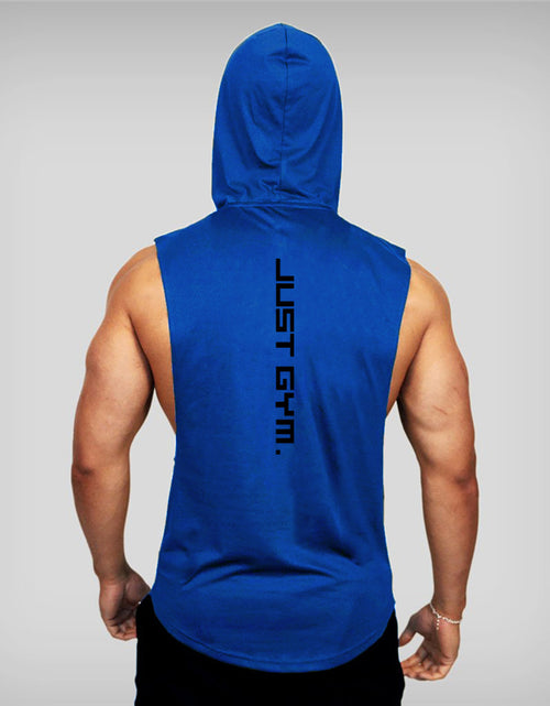 Load image into Gallery viewer, &quot;Just Gym&quot; Hooded Tank Top
