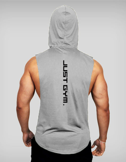 Load image into Gallery viewer, &quot;Just Gym&quot; Hooded Tank Top
