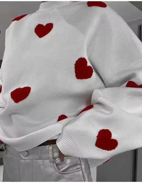 Load image into Gallery viewer, Embroidered Red Heart Sweater
